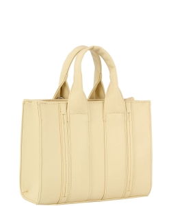 Fashion Faux Tote Satchel Bag GL-0131-M BEIGE